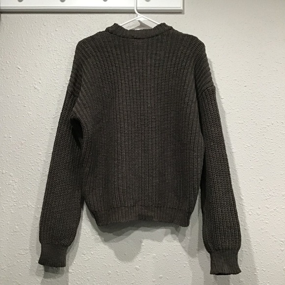 NWT It Is Well L.A. Chunky Knit Pullover Sweater Dark Olive Sz L Minimalist Cozy - Picture 8 of 8